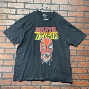 Marvel Zombies Deadpool Graphic T-Shirt Men's 2XL Black Comic Book Tee